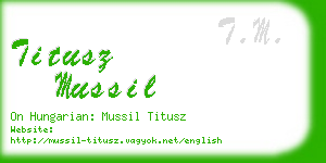 titusz mussil business card